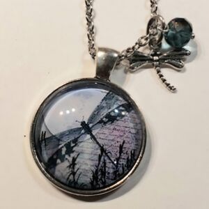 Dragonfly Charm Necklace with Charms